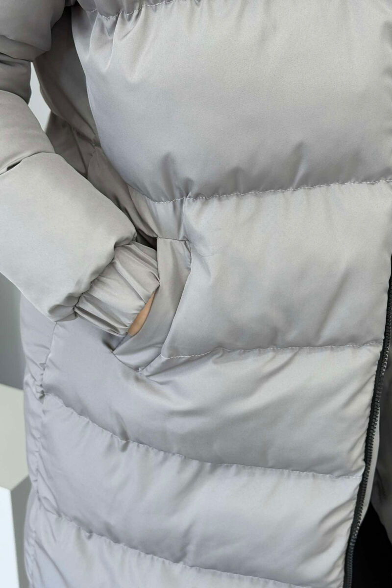 LONG WOMEN PUFFER JACKET GREY/GRI - 6