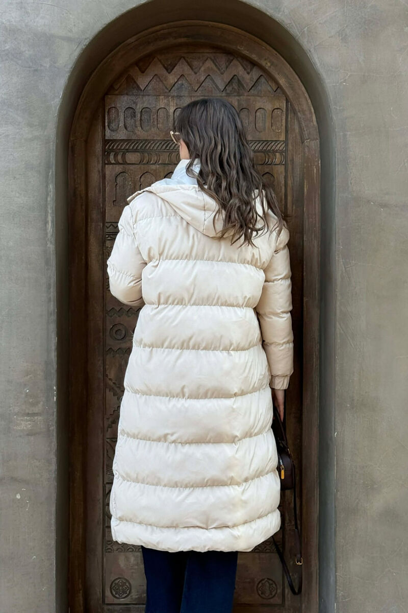 LONG WOMEN PUFFER JACKET BEIGE/BEZHE - 5