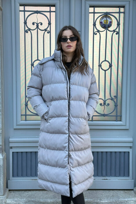 LONG WOMEN PUFFER JACKET GREY/GRI - 2