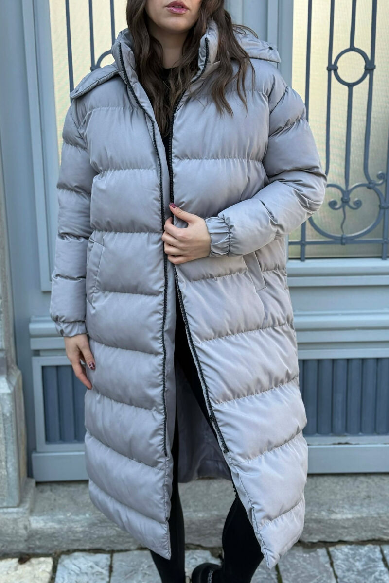 LONG WOMEN PUFFER JACKET GREY/GRI - 3