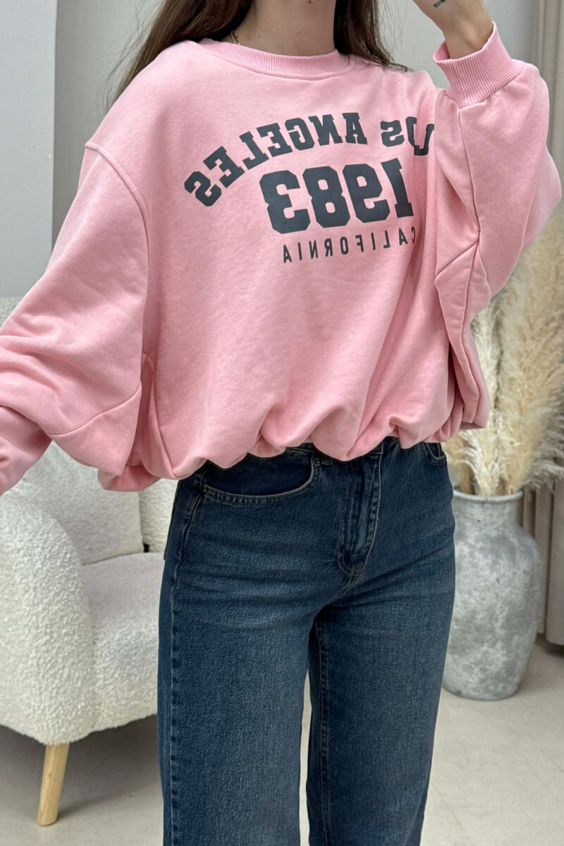 LOS ANGELES FRONT WRITTINGS WOMEN SWEATSHIRT POWDER/PUDER - 2