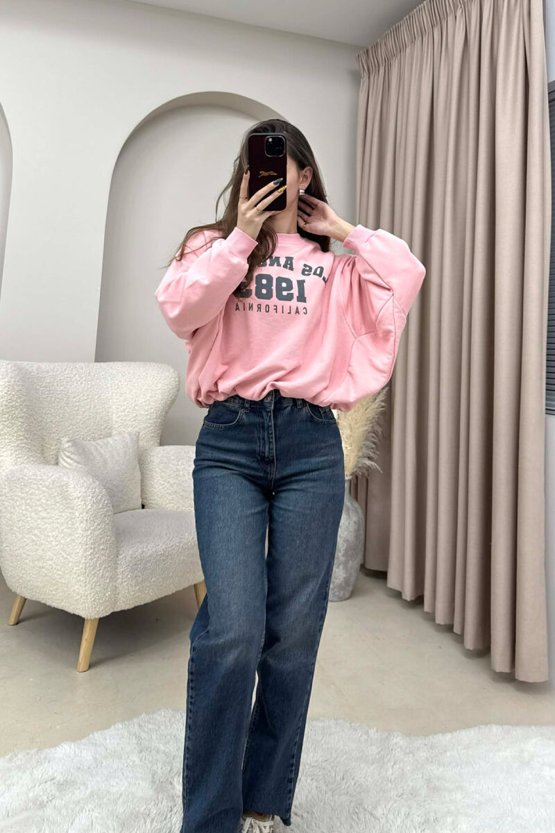 LOS ANGELES FRONT WRITTINGS WOMEN SWEATSHIRT POWDER/PUDER - 4