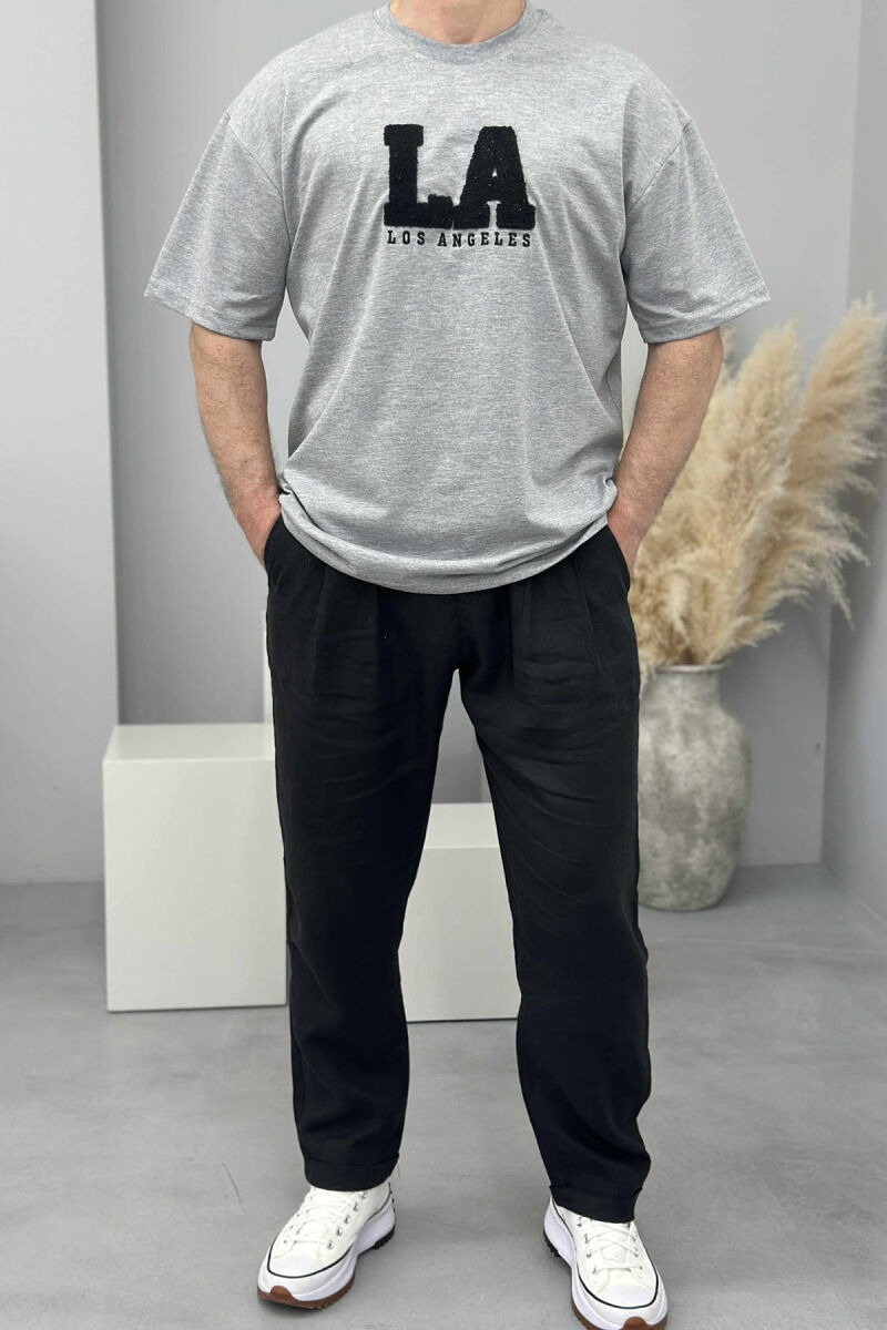 LOS ANGELES ROUND NECK MEN T-SHIRT GREY/GRI - 2