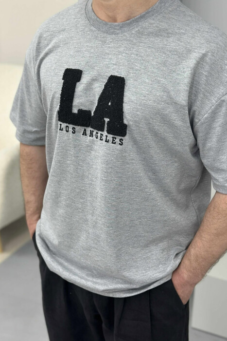 LOS ANGELES ROUND NECK MEN T-SHIRT GREY/GRI - 3