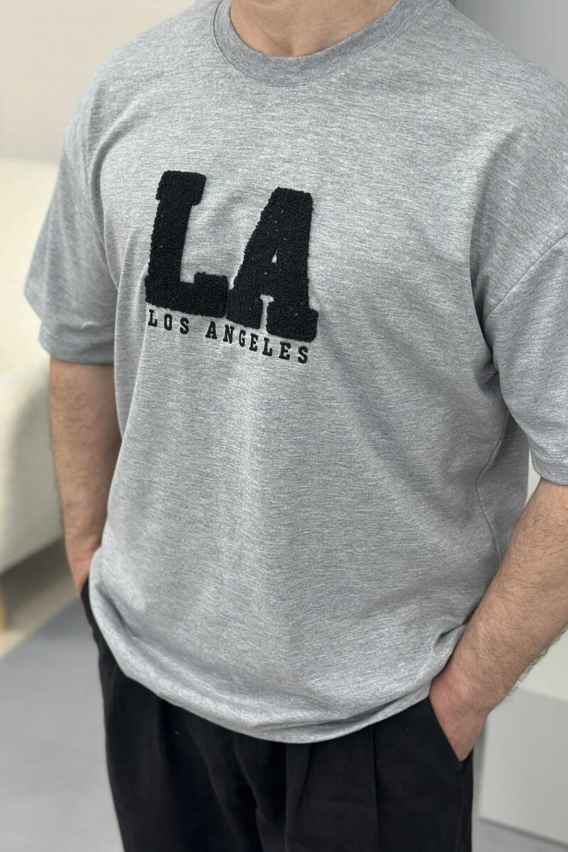 LOS ANGELES ROUND NECK MEN T-SHIRT GREY/GRI - 3