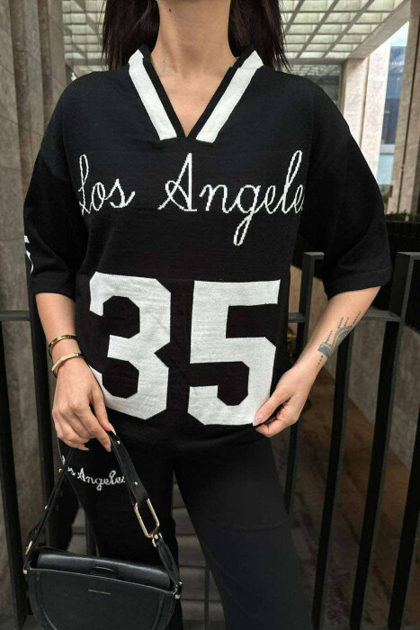 LOS ANGELES WRITTING ONE COLOR WOMAN SET BLACK/ E ZEZE - 6