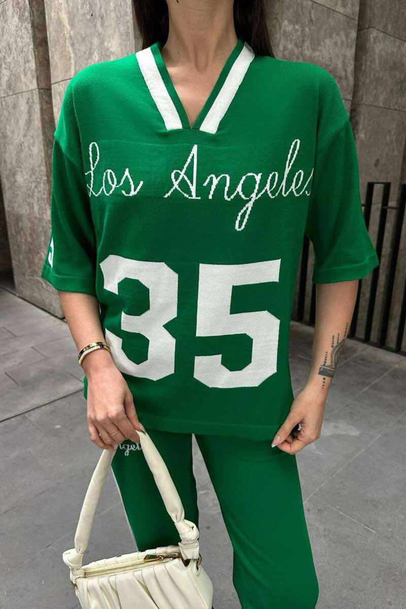 LOS ANGELES WRITTING ONE COLOR WOMAN SET GREEN/JESHILE - 5