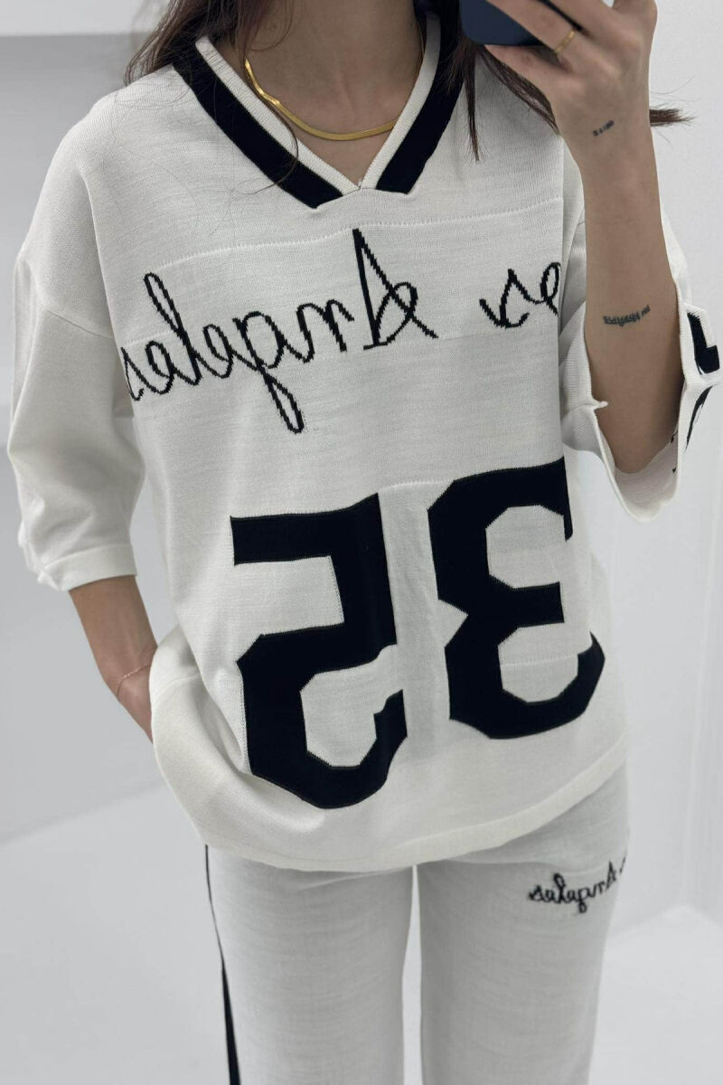 LOS ANGELES WRITTING ONE COLOR WOMAN SET WHITE-E BARDHE - 2