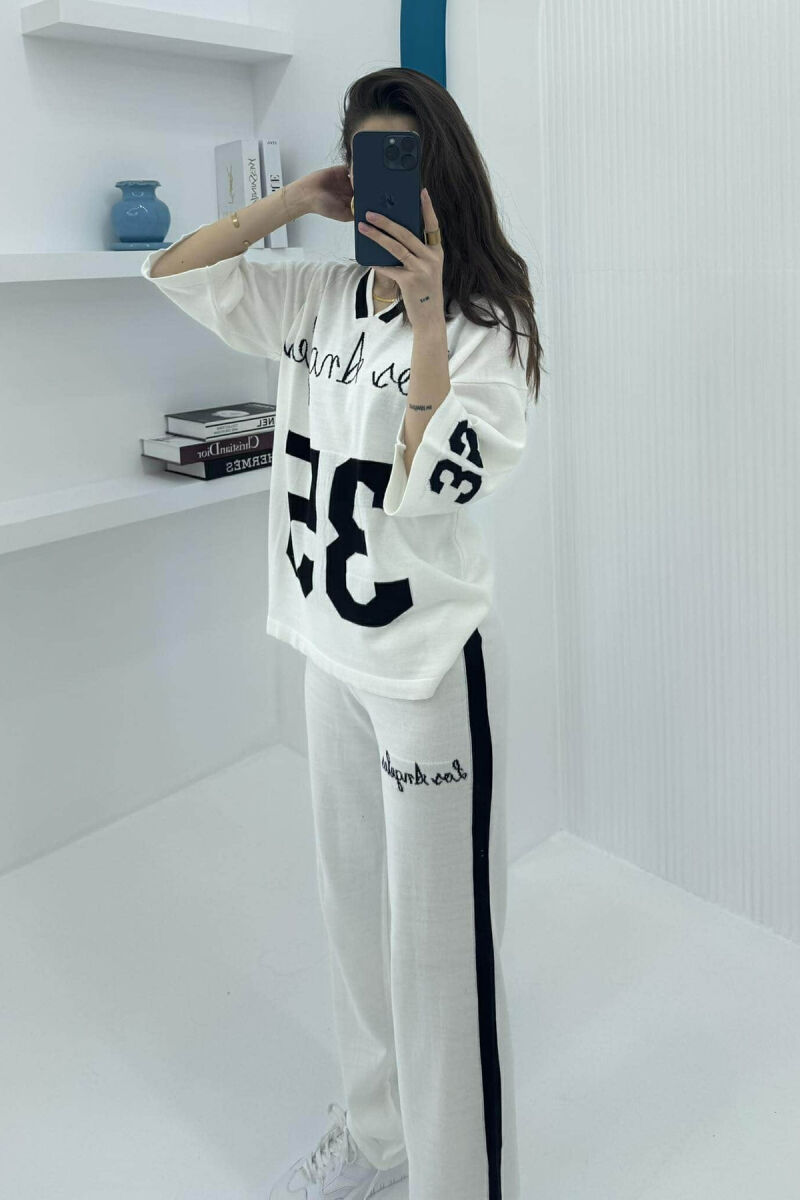 LOS ANGELES WRITTING ONE COLOR WOMAN SET WHITE-E BARDHE - 3