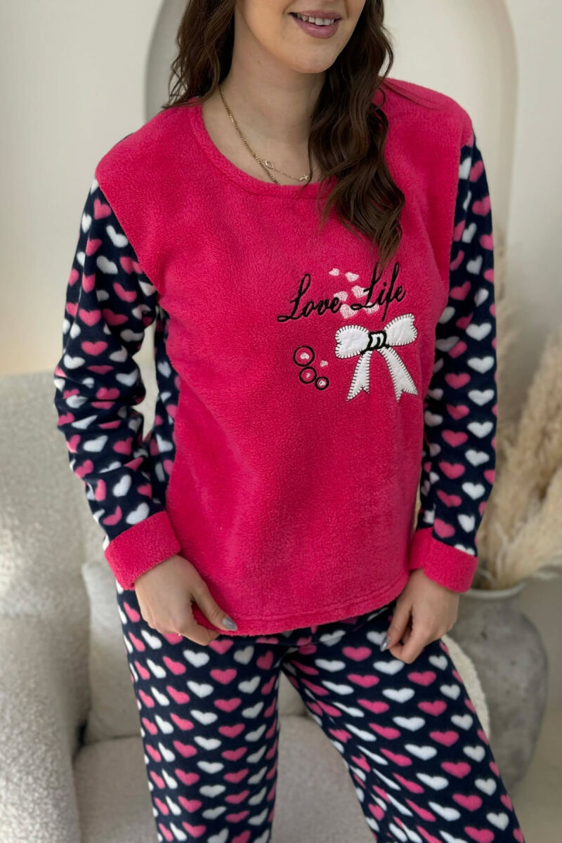 LOVE LIFE WRITINGS POLAR BLOUSE+TROUSERS WOMAN PIJAMAS FUCHSIA/CIKLAMI - 2