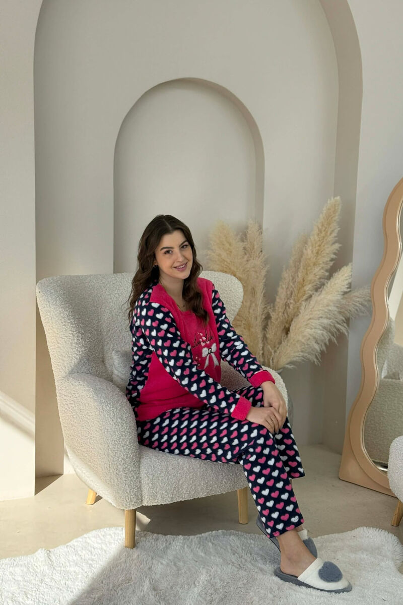 LOVE LIFE WRITINGS POLAR BLOUSE+TROUSERS WOMAN PIJAMAS FUCHSIA/CIKLAMI - 5