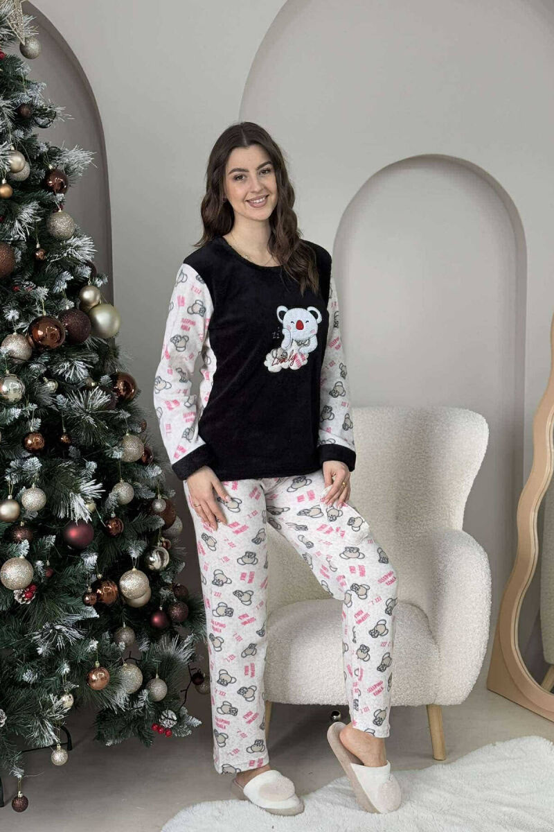 LOVELY WRITTING WOMEN PYJAMAS IN BLACK COLOR - 1