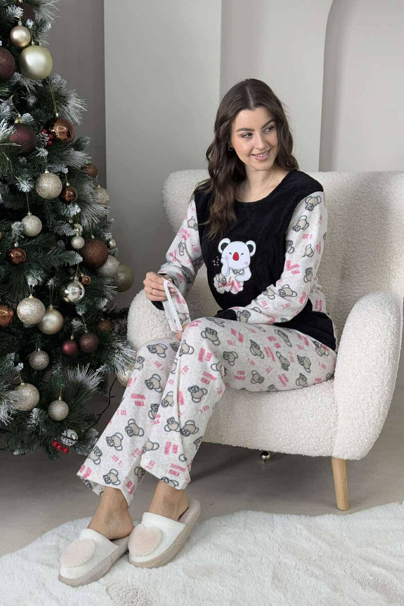 LOVELY WRITTING WOMEN PYJAMAS IN BLACK COLOR - 4