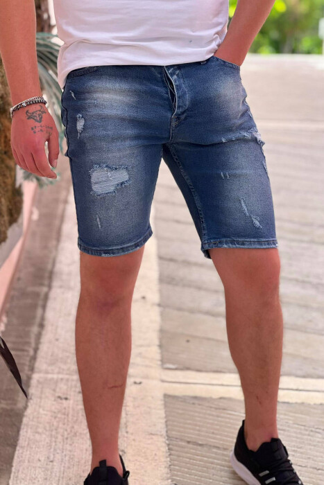 MAN SHORT JEANS BLUE/BLU - KLAUDIO FASHION