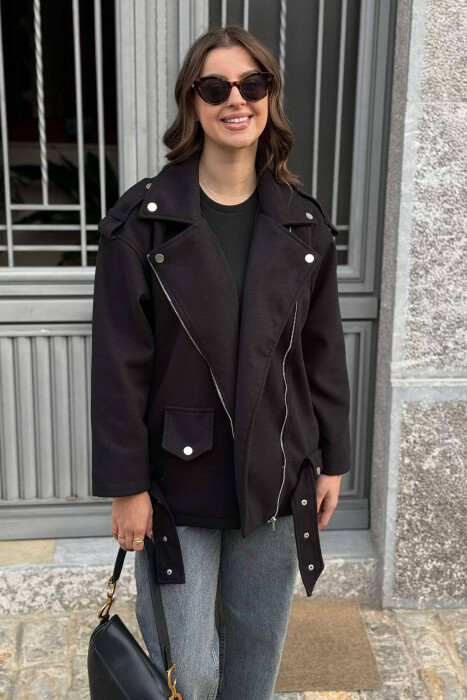 ZIPPED WOMEN JACKET BLACK/ E ZEZE 