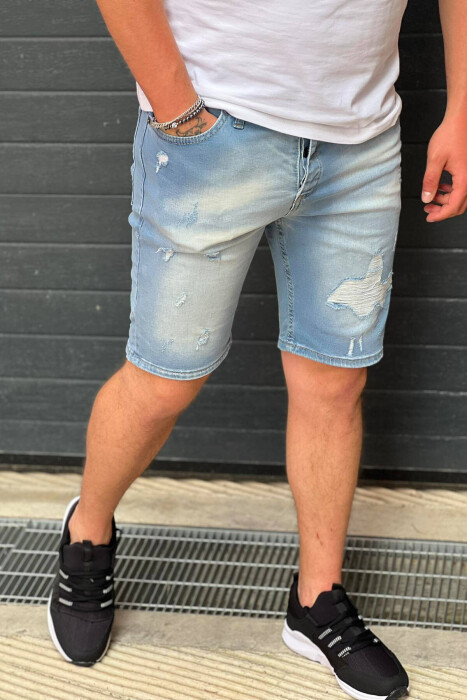 MANS SHORT JEANS LIGHTBLUE/BZ - KLAUDIO FASHION