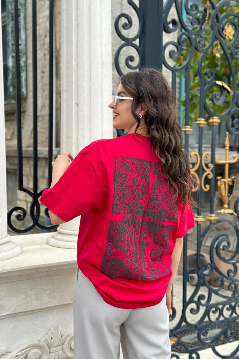 MAORI DESIGN WOMEN T-SHIRT RED/E KUQE - 3
