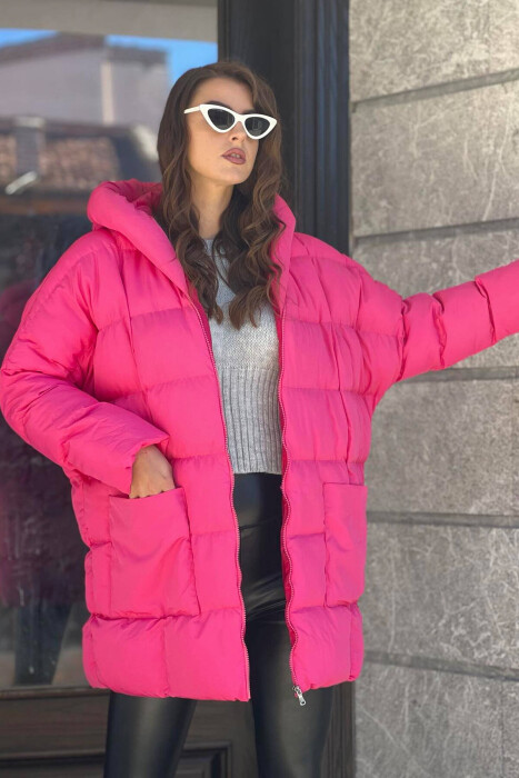 MEDIUM LENGTH WOMAN PUFFER JACKET FUCHSIA/CIKLAMI - 3