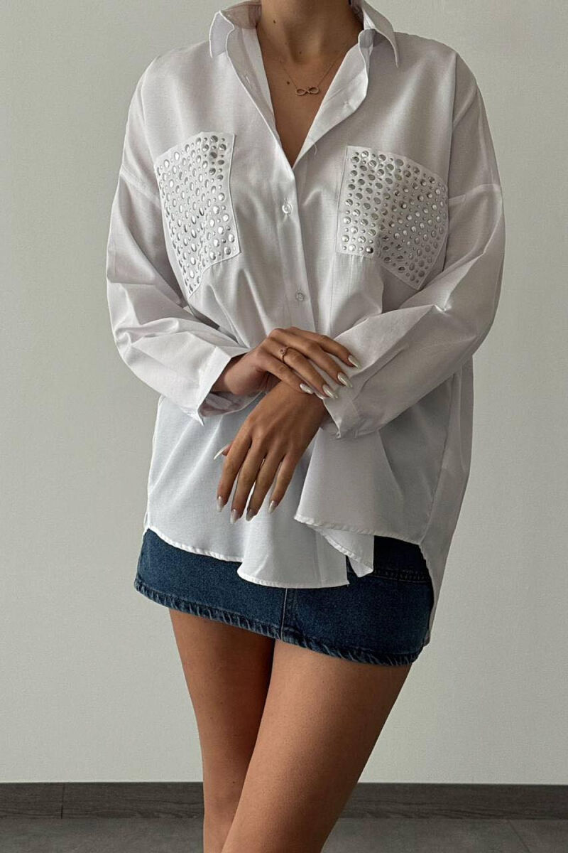 METAL DESIGHN WOMAN SHIRT WHITE-E BARDHE - 2