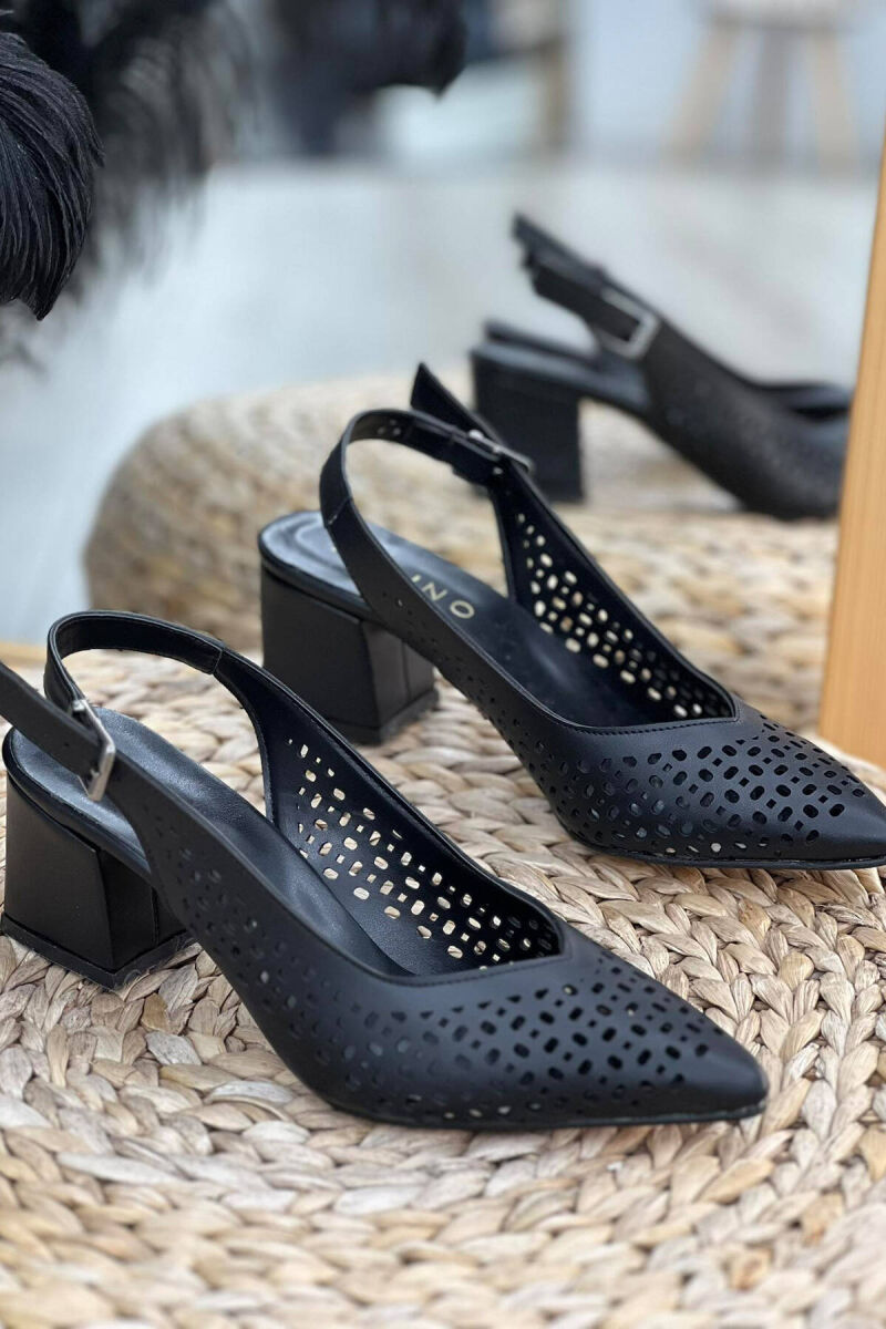 MIDI HEEL ONE COLOR WOMAN HEELS BLACK/ E ZEZE - 1