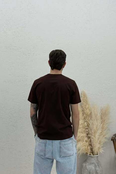 MILANO FRONT WRITTING MEN T-SHIRT DARK BROWN/KAE - 4