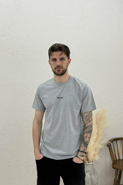 MILANO FRONT WRITTING MEN T-SHIRT LIGHT GREY/GZ 