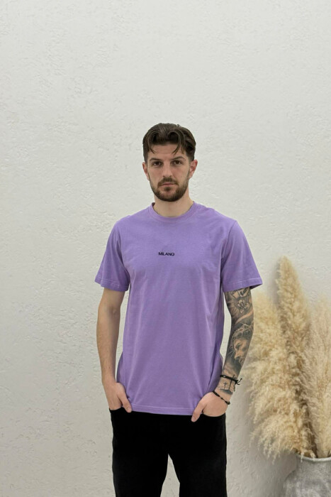 MILANO FRONT WRITTING MEN T-SHIRT PURPLE/LEJLA 
