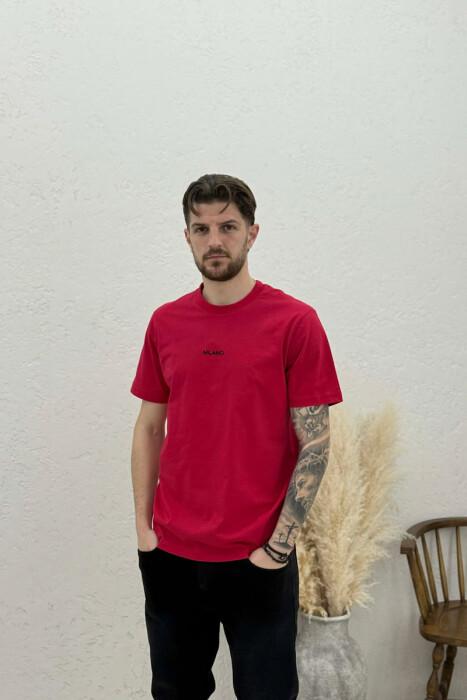 MILANO FRONT WRITTING MEN T-SHIRT RED/E KUQE 
