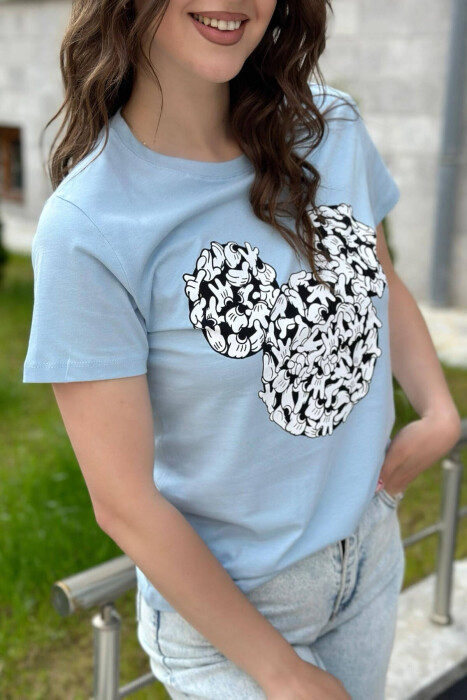 MINNIE MOUSE WOMEN T-SHIRT LIGHTBLUE/BZ - 2