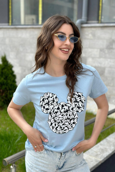 MINNIE MOUSE WOMEN T-SHIRT LIGHTBLUE/BZ - 3
