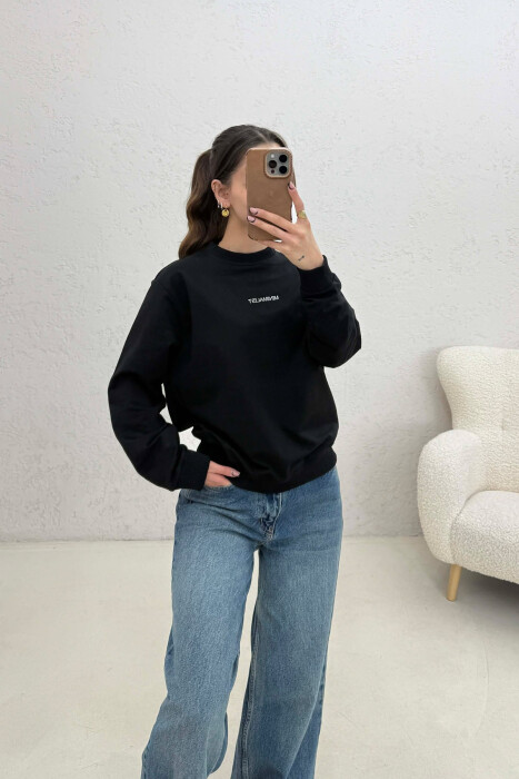 MINIMALIST FRONT WRITTINGS WOMAN SWEATSHIRT BLACK/ E ZEZE - 3