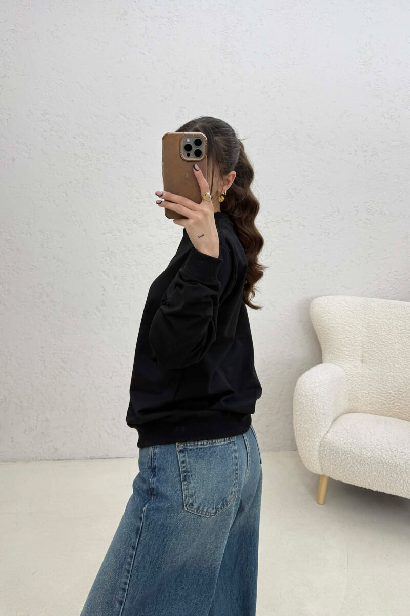 MINIMALIST FRONT WRITTINGS WOMAN SWEATSHIRT BLACK/ E ZEZE - 4