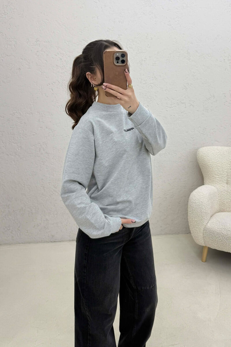 MINIMALIST FRONT WRITTINGS WOMAN SWEATSHIRT LIGHT GREY/GZ - 2