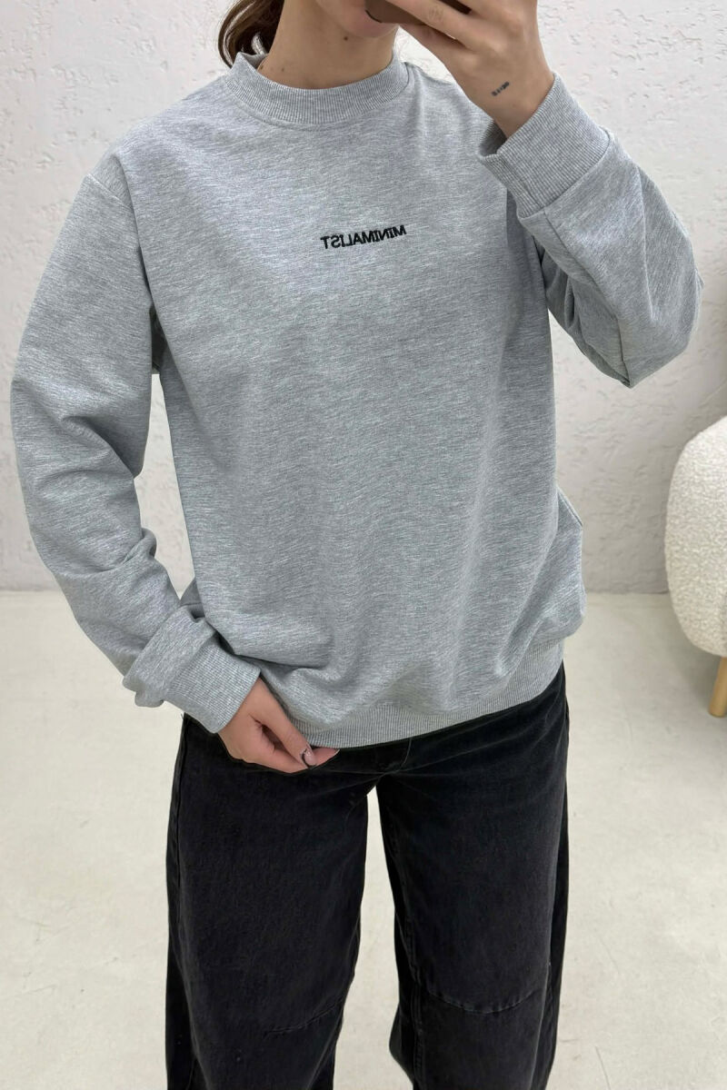 MINIMALIST FRONT WRITTINGS WOMAN SWEATSHIRT LIGHT GREY/GZ - 3