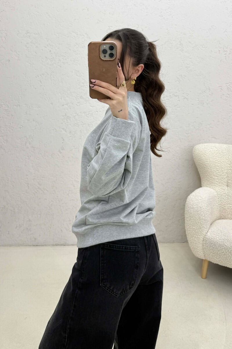 MINIMALIST FRONT WRITTINGS WOMAN SWEATSHIRT LIGHT GREY/GZ - 4