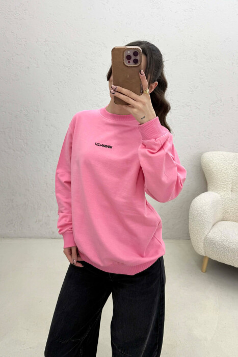 BLUZE ME SHKRIM PARA PER FEMRA NE NGJYRE ROZE 