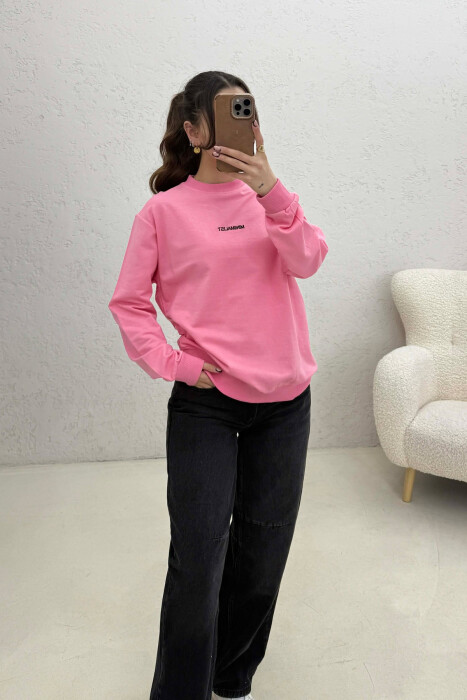 MINIMALIST FRONT WRITTINGS WOMAN SWEATSHIRT PINK/ROZE - 2