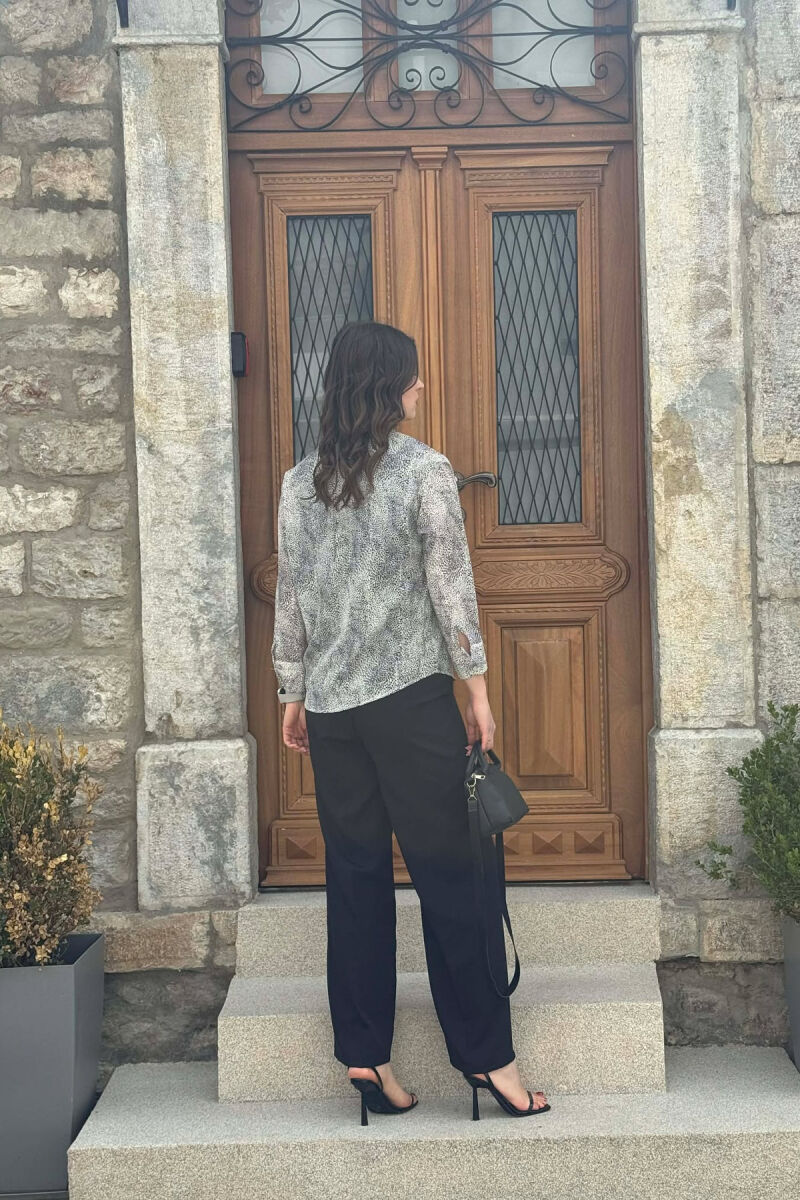 MODERN PRINT ELEGANT WOMAN SHIRT WHITE-E BARDHE - 4