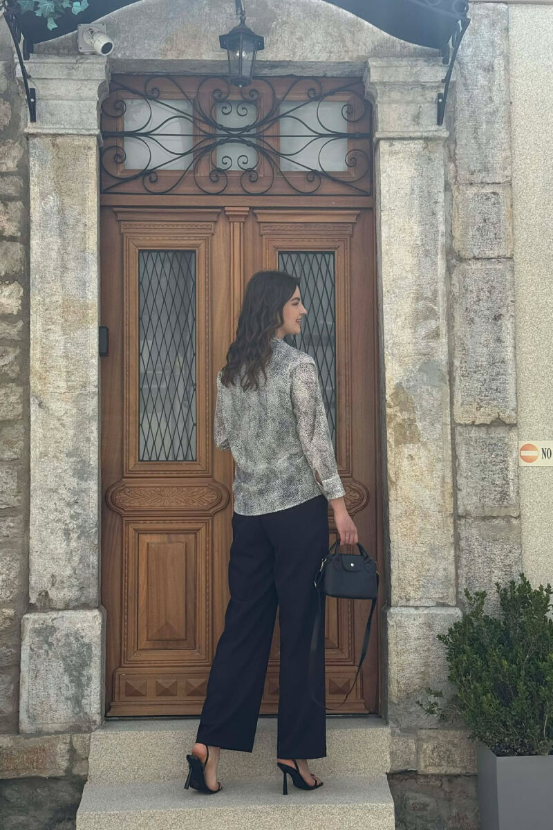 MODERN PRINT ELEGANT WOMAN SHIRT WHITE-E BARDHE - 7