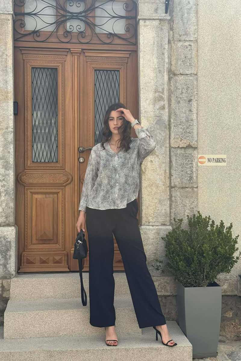 MODERN PRINT ELEGANT WOMAN SHIRT WHITE-E BARDHE - 8