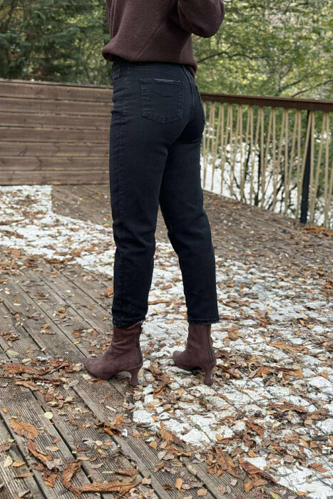 MOM JEANS ONE COLOR WOMAN JEANS BLACK/ E ZEZE - 5