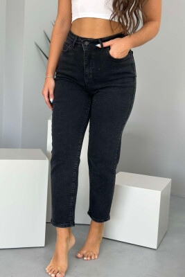 MOM JEANS ONE COLOR WOMAN JEANS BLACK/ E ZEZE 