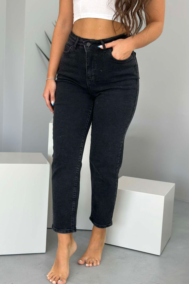 MOM JEANS ONE COLOR WOMAN JEANS BLACK/ E ZEZE - 1