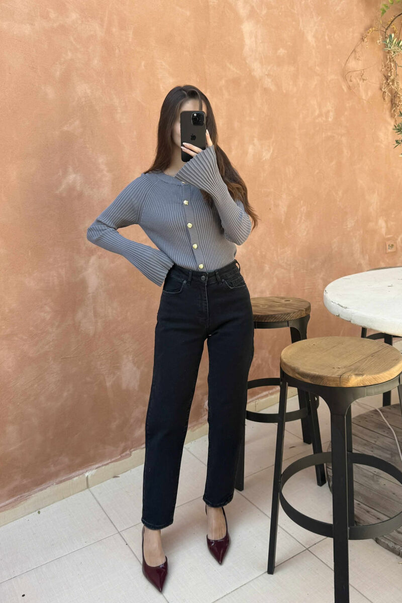 MOM JEANS ONE COLOR WOMAN JEANS BLACK/ E ZEZE - 6