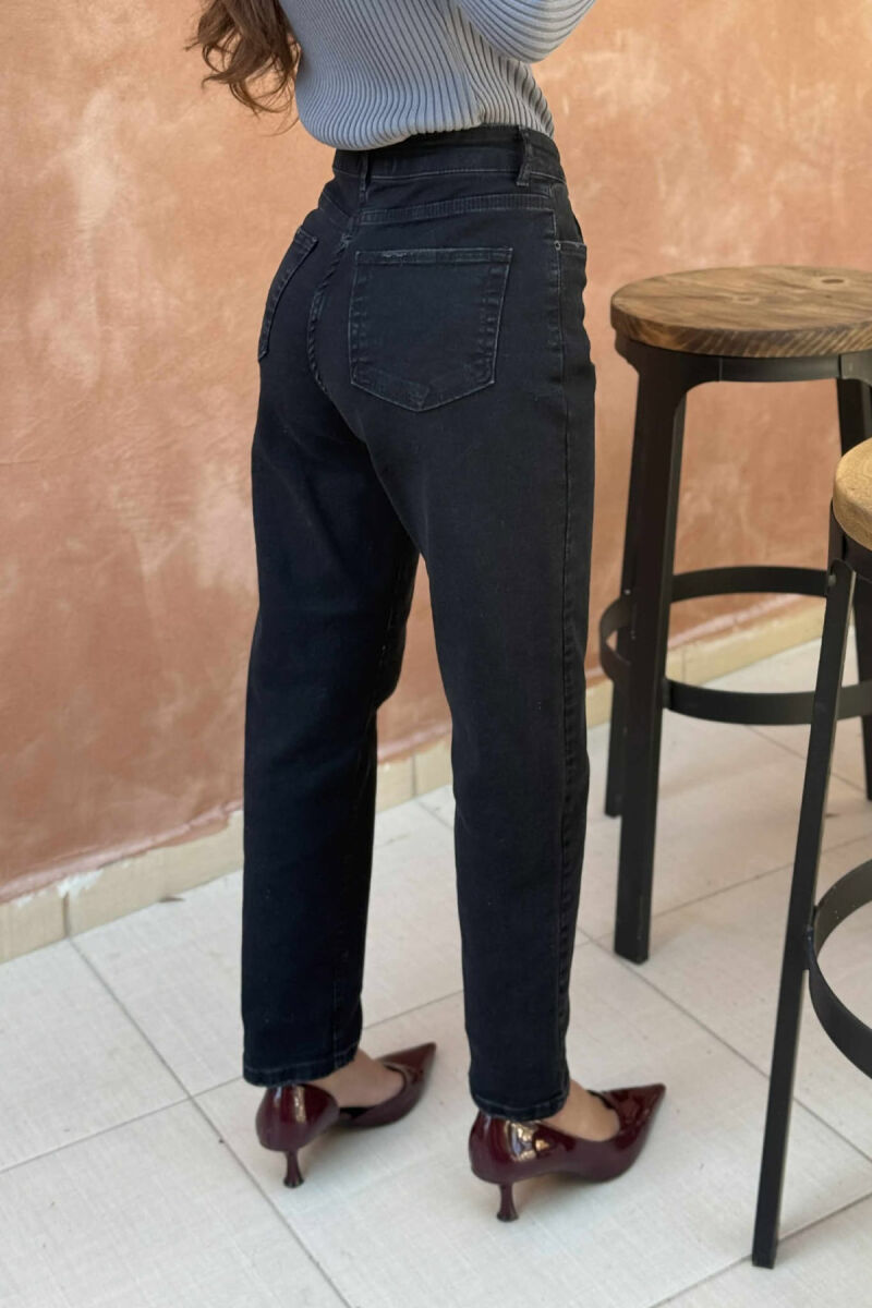 MOM JEANS ONE COLOR WOMAN JEANS BLACK/ E ZEZE - 9