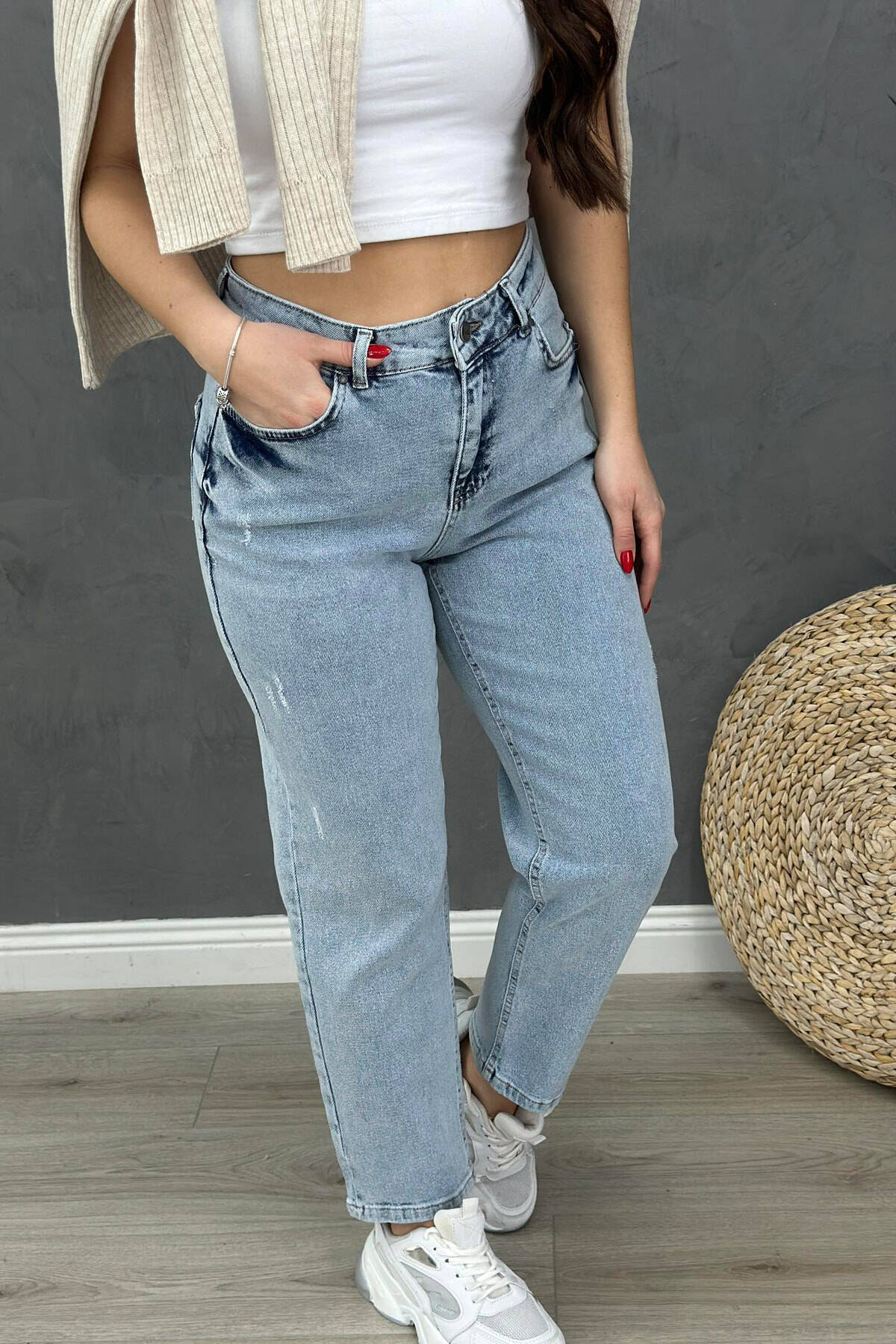 MOM JEANS WOMAN LIGHTBLUE BZ JEANS KLAUDIO FASHION YM 463