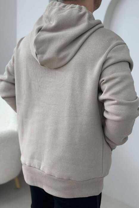 MONKEY DESIGN MEN HOODIE BEIGE/BEZHE - 4