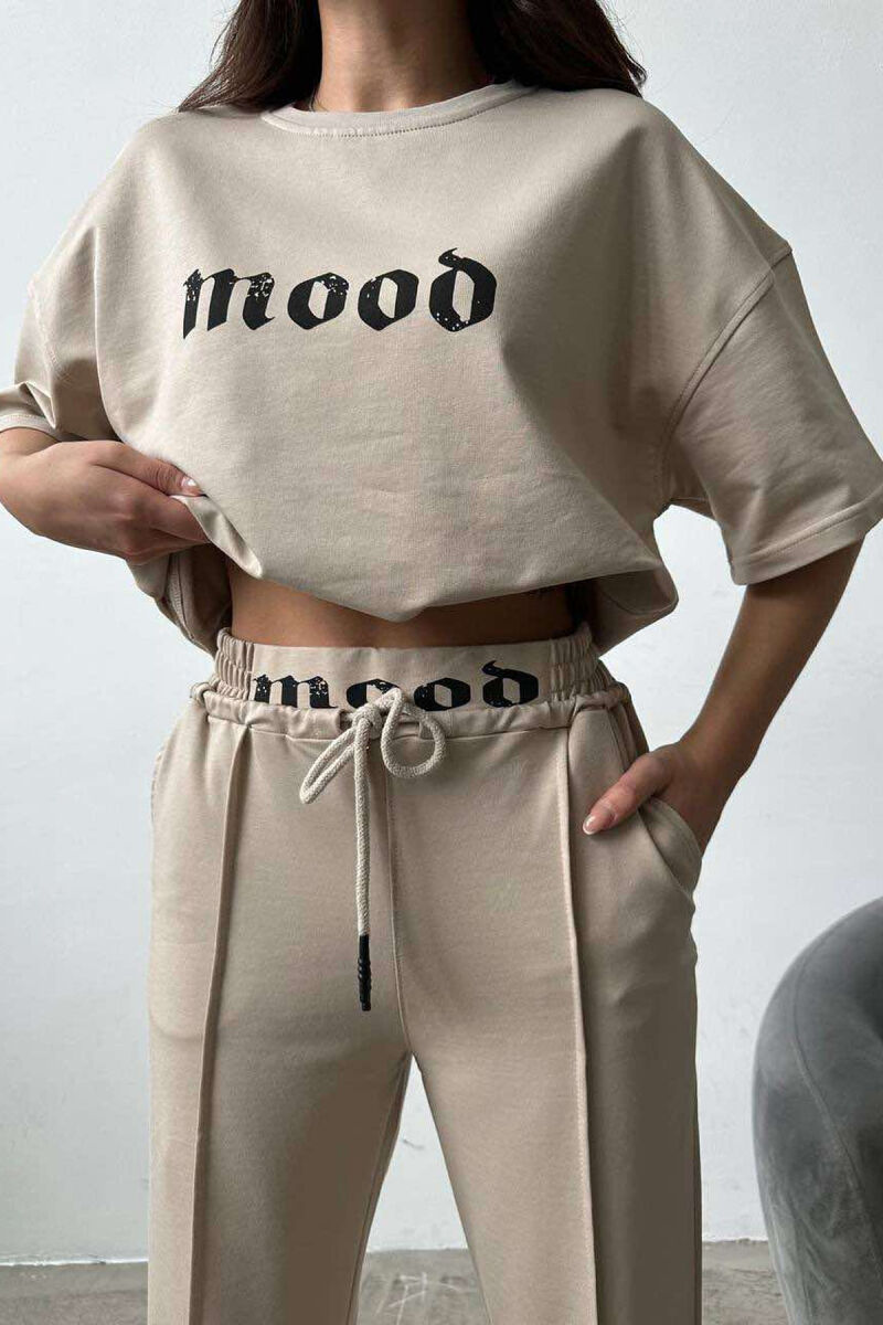 MOOD JOGGERS+T-SHIRT WOMEN SET BEIGE/BEZHE - 2