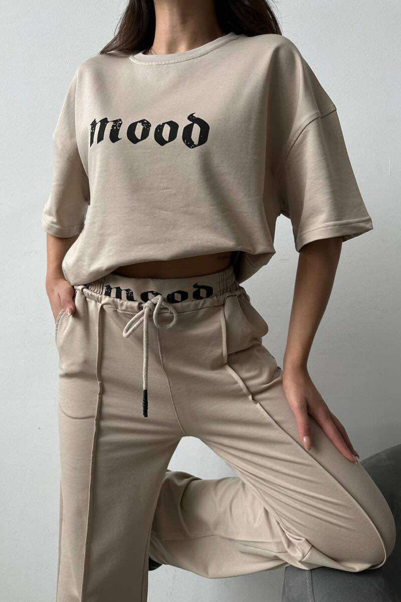 MOOD JOGGERS+T-SHIRT WOMEN SET BEIGE/BEZHE - 8