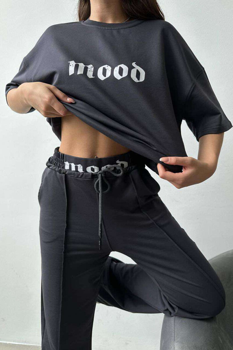 MOOD JOGGERS+T-SHIRT WOMEN SET DARK GREY/GEE - 8